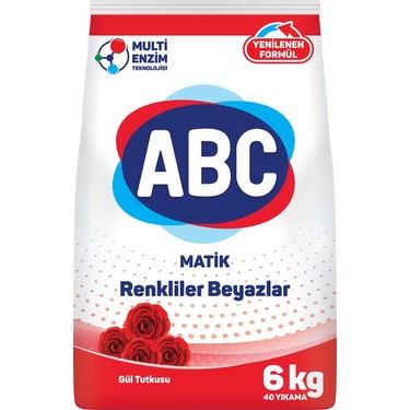 Abc Matik 6 Kg Beyazlar&Renkliler-Kırmızı