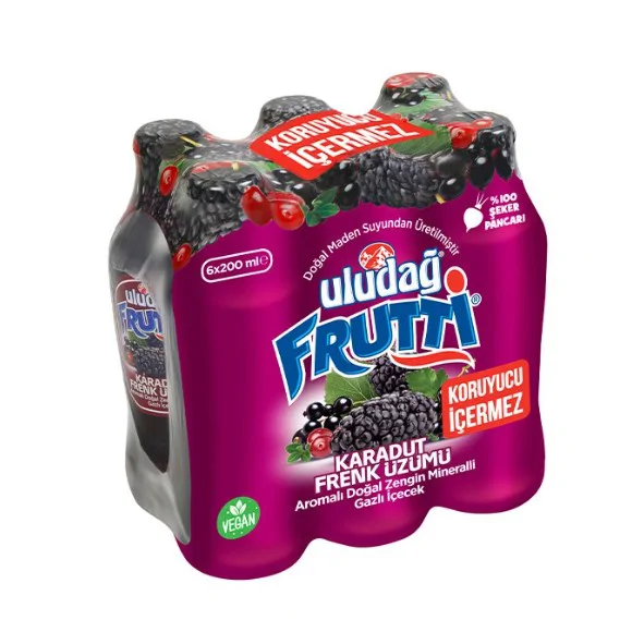 Uludağ Frutti 6x200 Ml Karadut&Frenk Uzumu