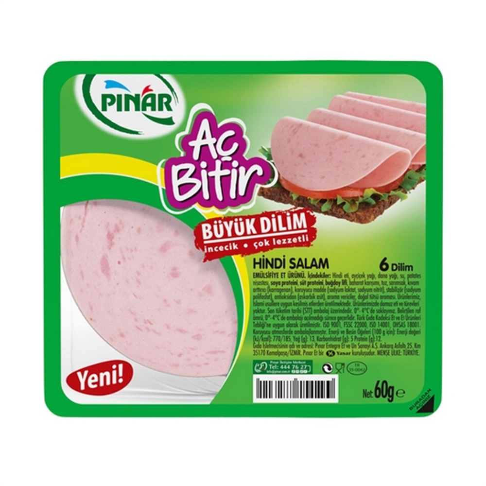 Pınar Salam Ac Bitir Hindi Büyük Dilim 60 Gr