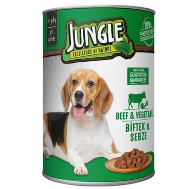 Jungle Kopek Konservesı 400 Gr Biftek-Sebzeli