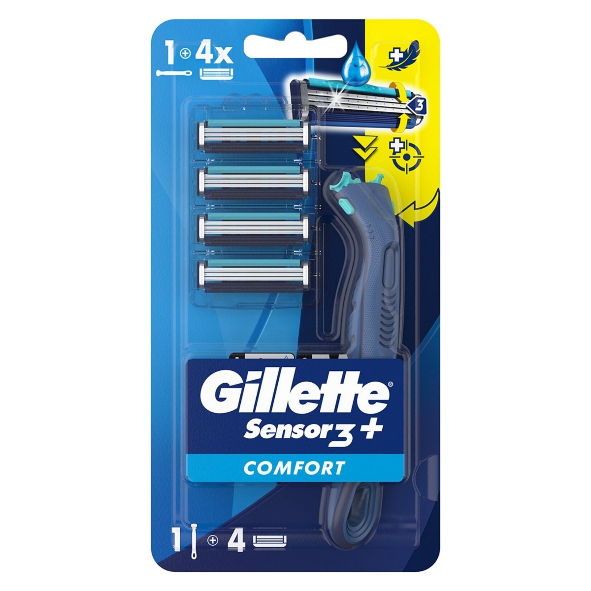 Gillette Sensor 3 Plus Comf.makine+4'lü Bic.