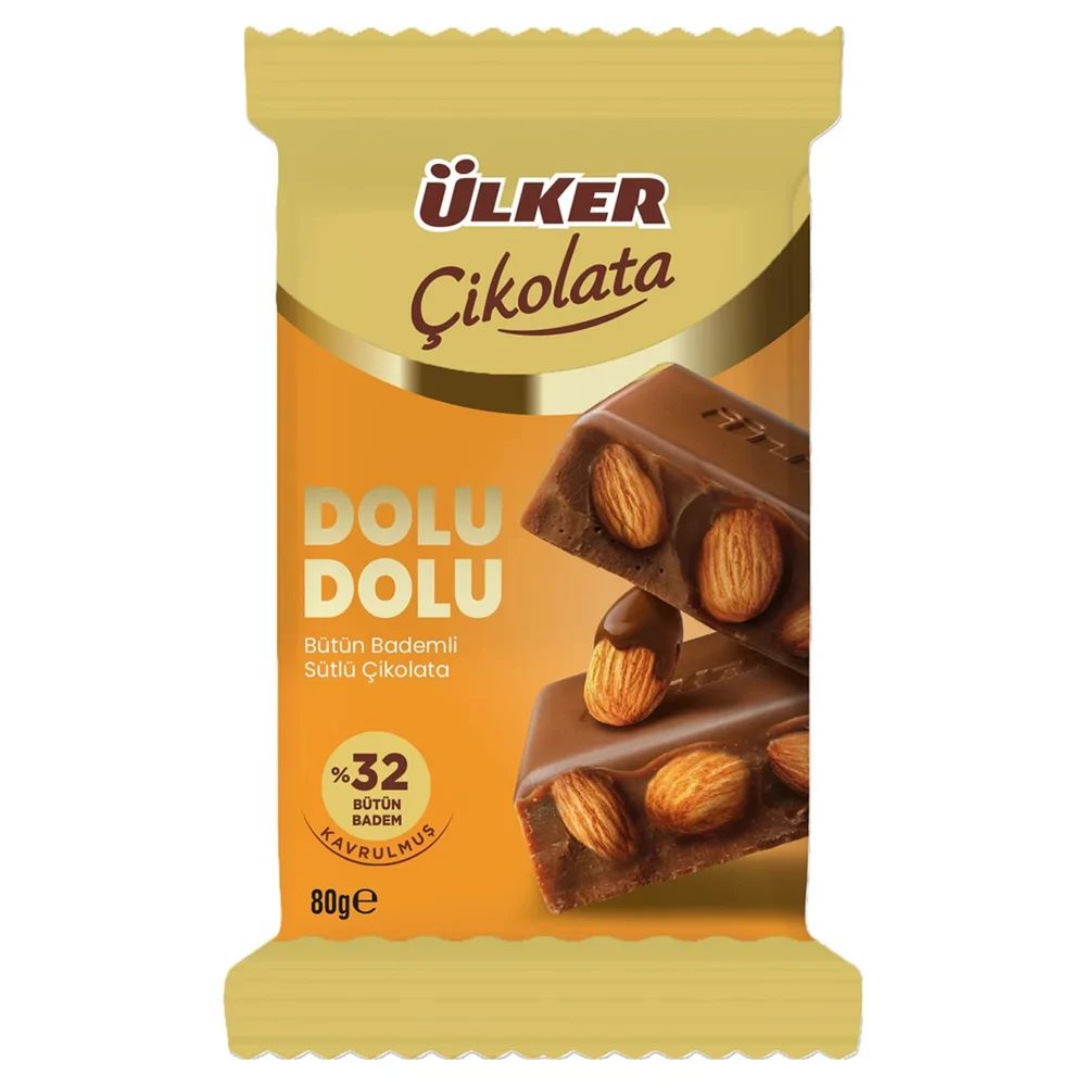 Ülker Çikolata Dolu Dolu 80 Gr %32 Badem
