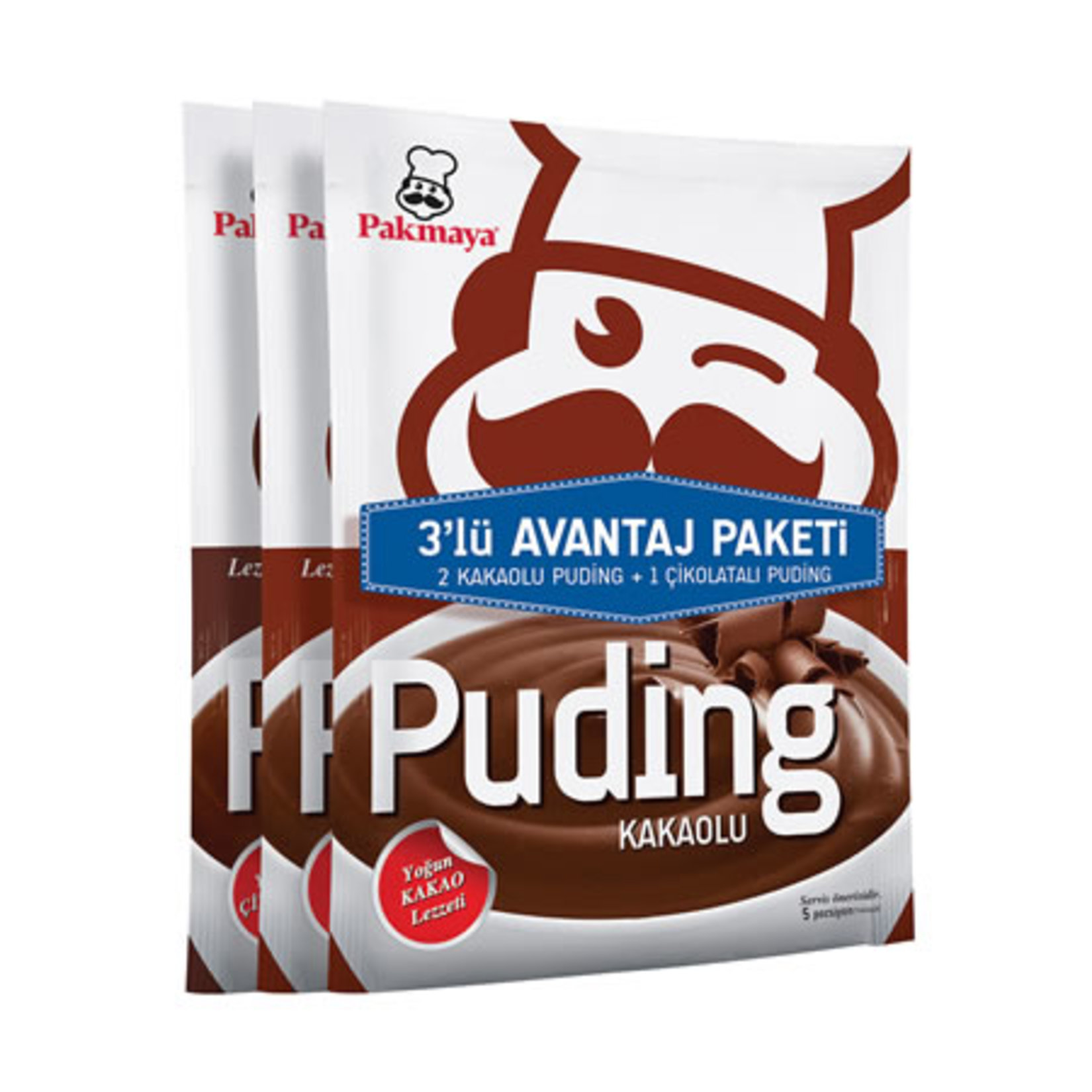 Pakmaya 3'lü Puding (2 Kakaolu+1 Çikolatalı)