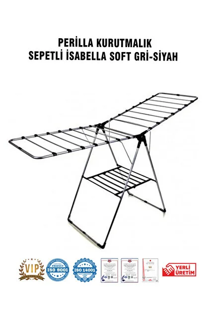 Perilla Isabella Kurutmalik Sepetli Siyah-Gri