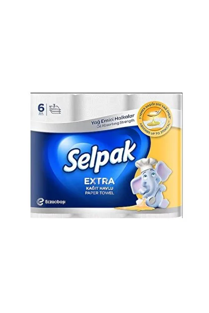 Selpak Kağıt Havlu 6'lı Extra-Yag Emıcı
