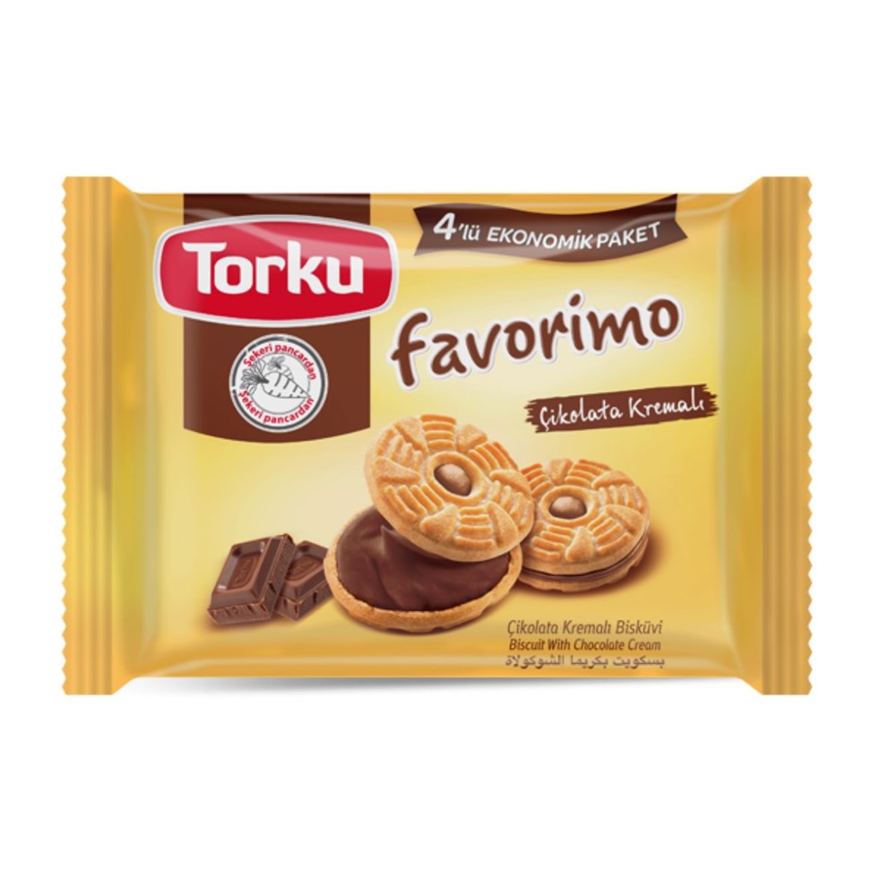 Torku Bisküvi 4'lü Pkt Favorımo Çikolata 244 Gr
