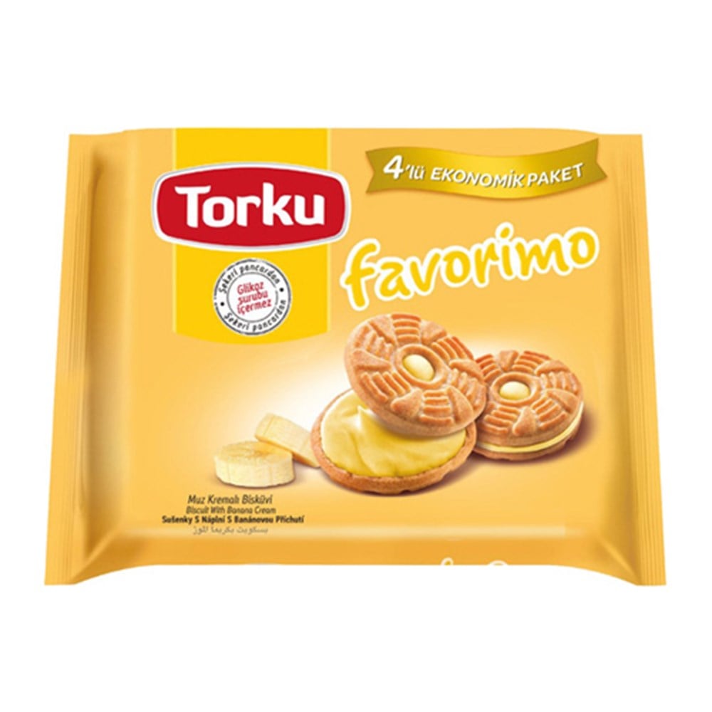 Torku Bisküvi 4'lü Pkt Favorımo Muzlu 244 Gr