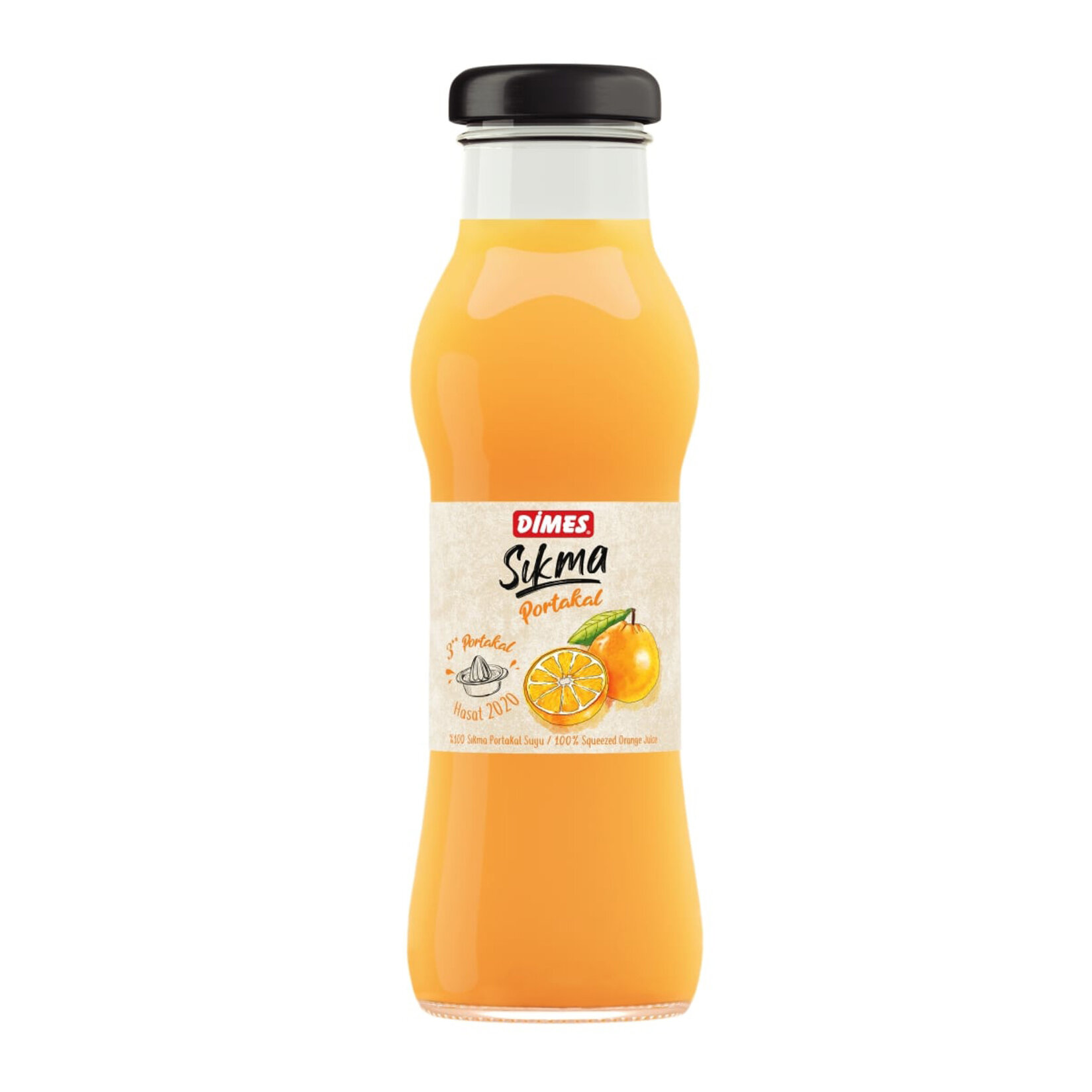 Dımes Sıkma Cam Şişe 250 Ml Portakal Suyu