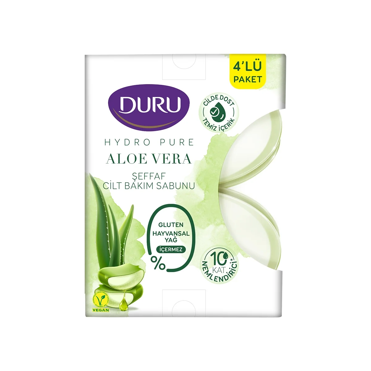 Duru Hydro Pure Sabun 4x135 Gr Aloe Vera