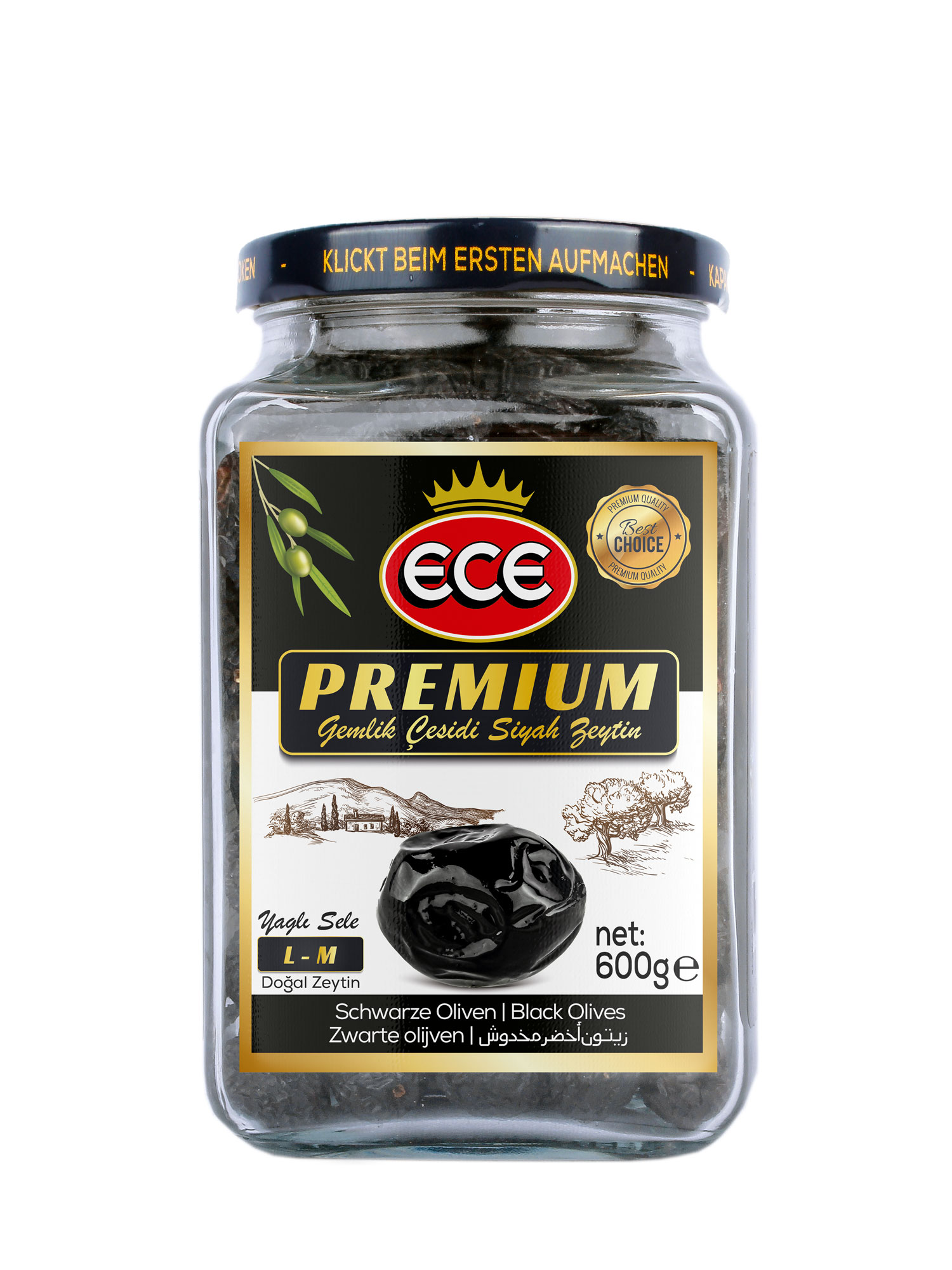 Ece Zeytin Siyah 1000 Gr Gemlık Yağlı Sele