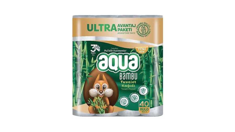 Aqua Tuvalet Kağıdı 3 Katlı 40'lı Bambu