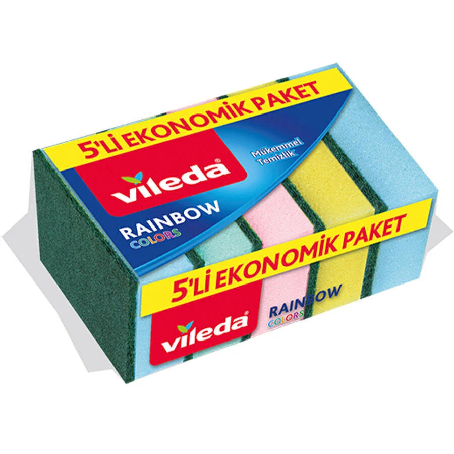 Vileda Bulaşık Sungerı 5'li Rainbow