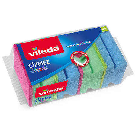 Vileda Bulaşık Sungerı 4'lü Pkt Çizmez Colors