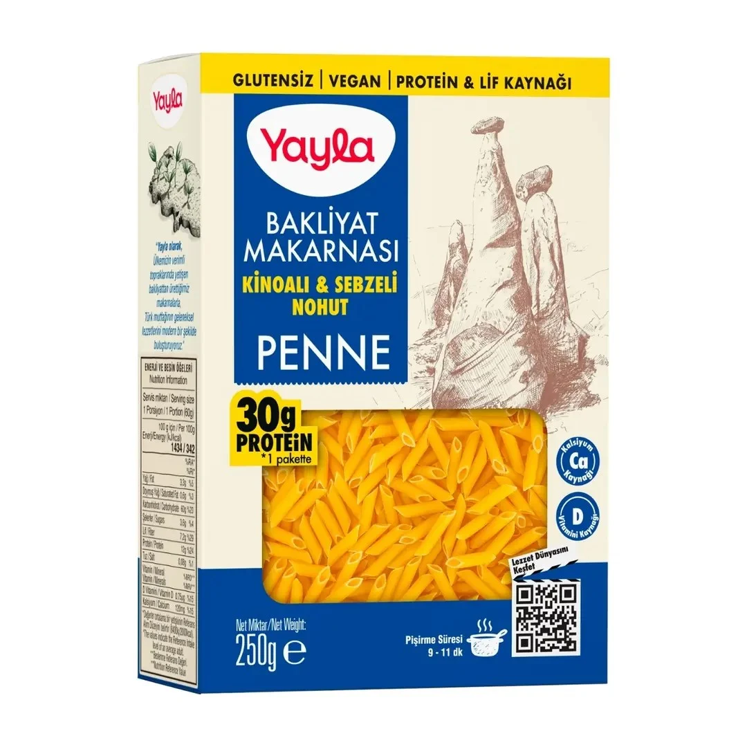 Yayla Bak.makarnası 250 Gr Penne(Nohut)