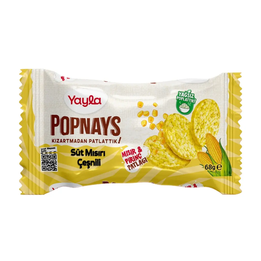 Yayla Popnays Mısır&Pirinç Patlağı 68 Gr Süt Mısır
