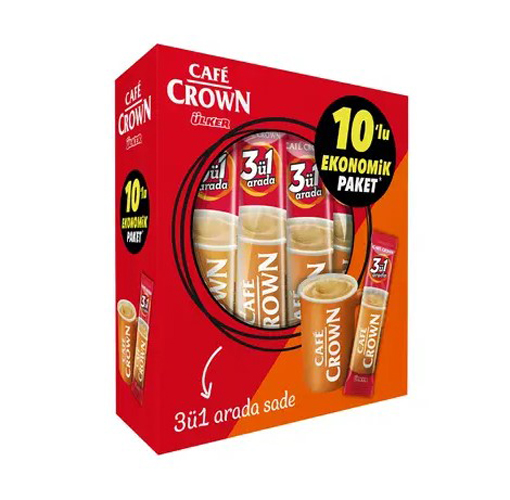 Cafe Crown 10'lu Paket 3ın1 Sade