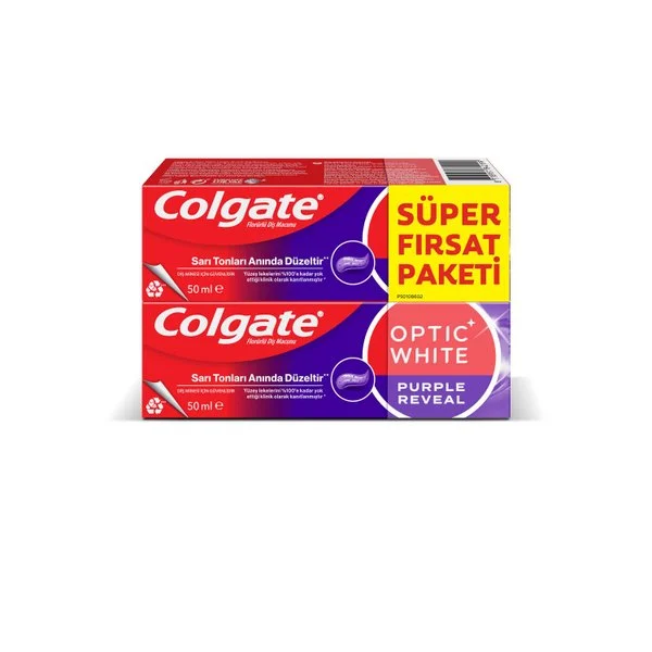 Colgate Dıs Mac. 2x50 Ml Optıc Whıt Purple-Mor