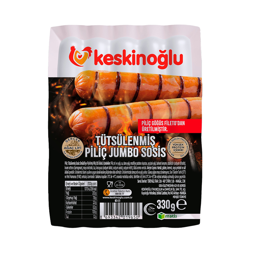 Keskınoglu Tutsulenmıs Jumbo Sosis 330 Gr
