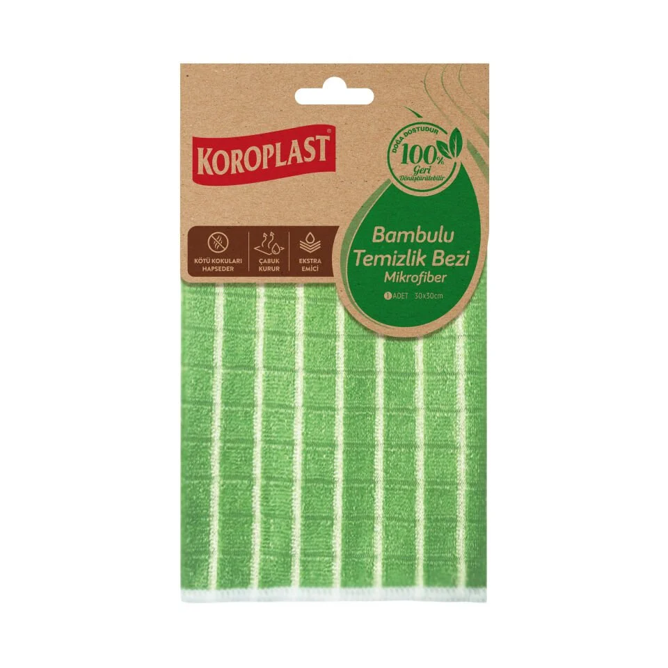 Koroplast Mıkrofıber Bambu Temızlık Bezi