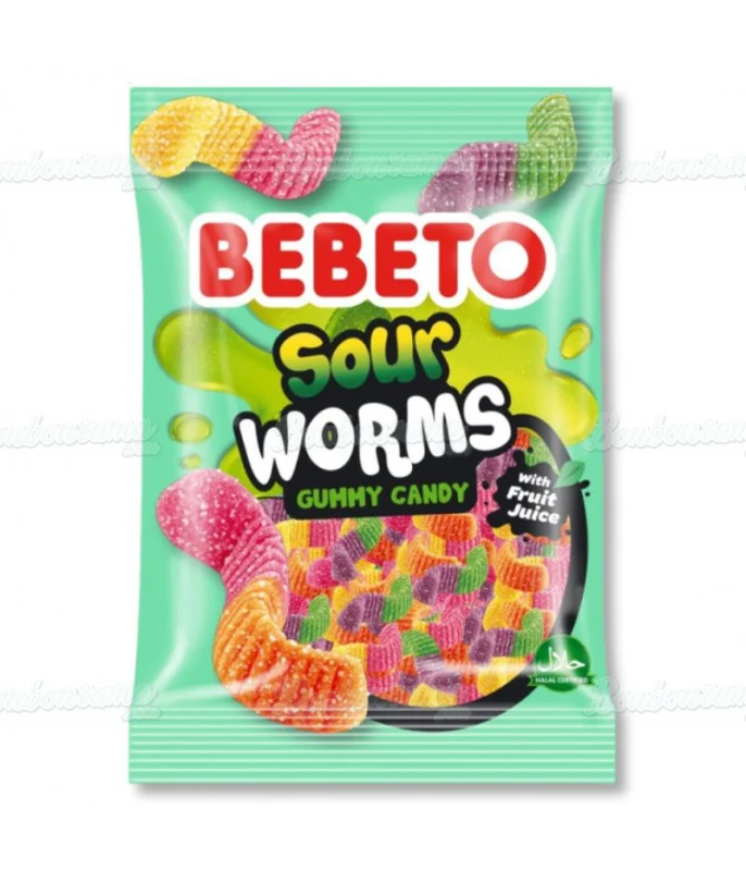 Bebeto Jelly Sour Worms 80 Gr