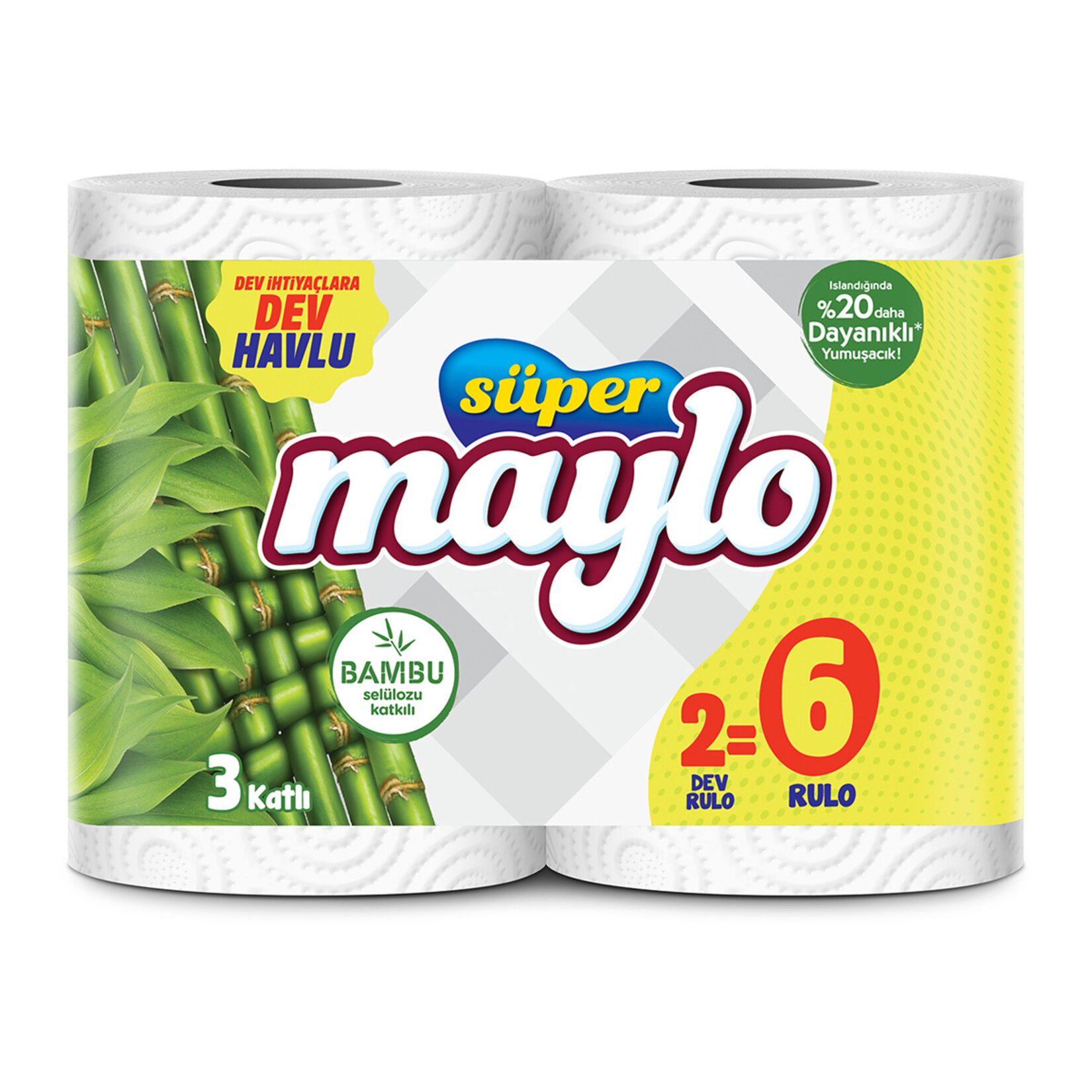 Maylo Dev Havlu Bambu 2=6 Rulo