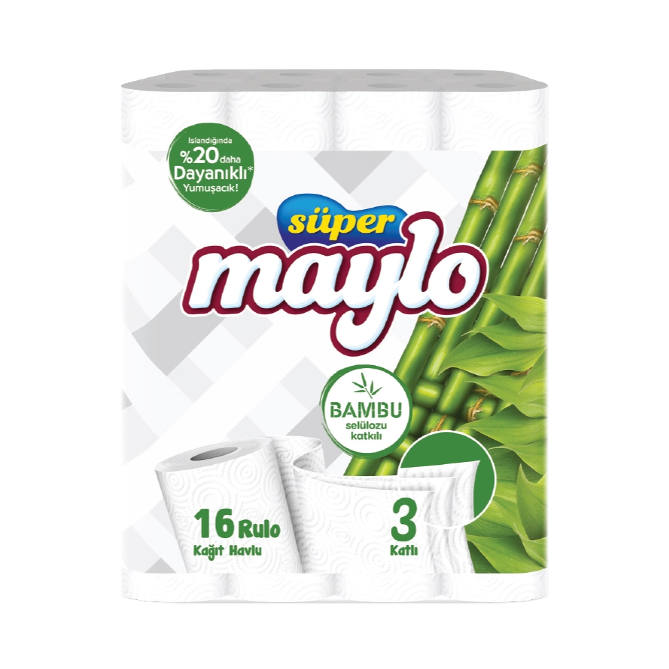 Maylo Super 3 Katlı Kağıt Havlu 16'lı Bambu
