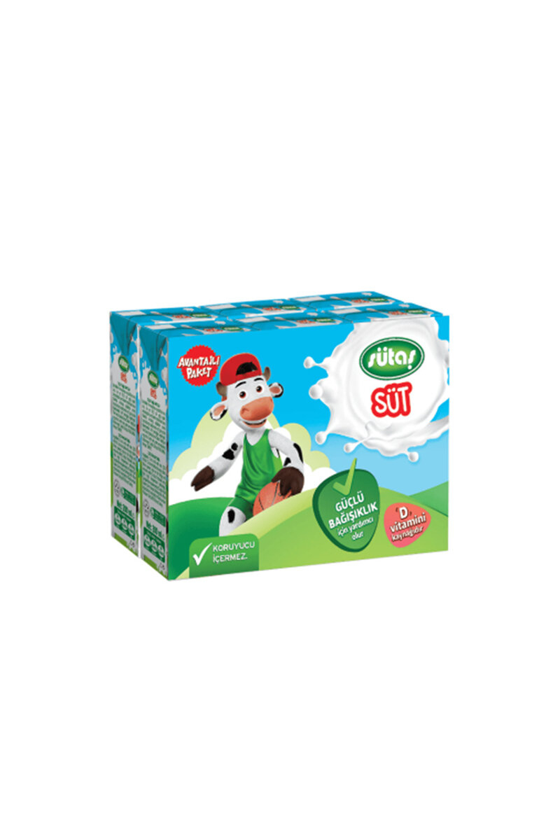 Sütaş Süt 6x180 Ml Sade %2,5 Yağlı