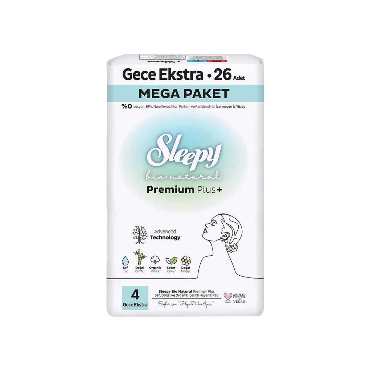 Sleepy Ped Bıo Natural Mega 26'lı Gece Extra