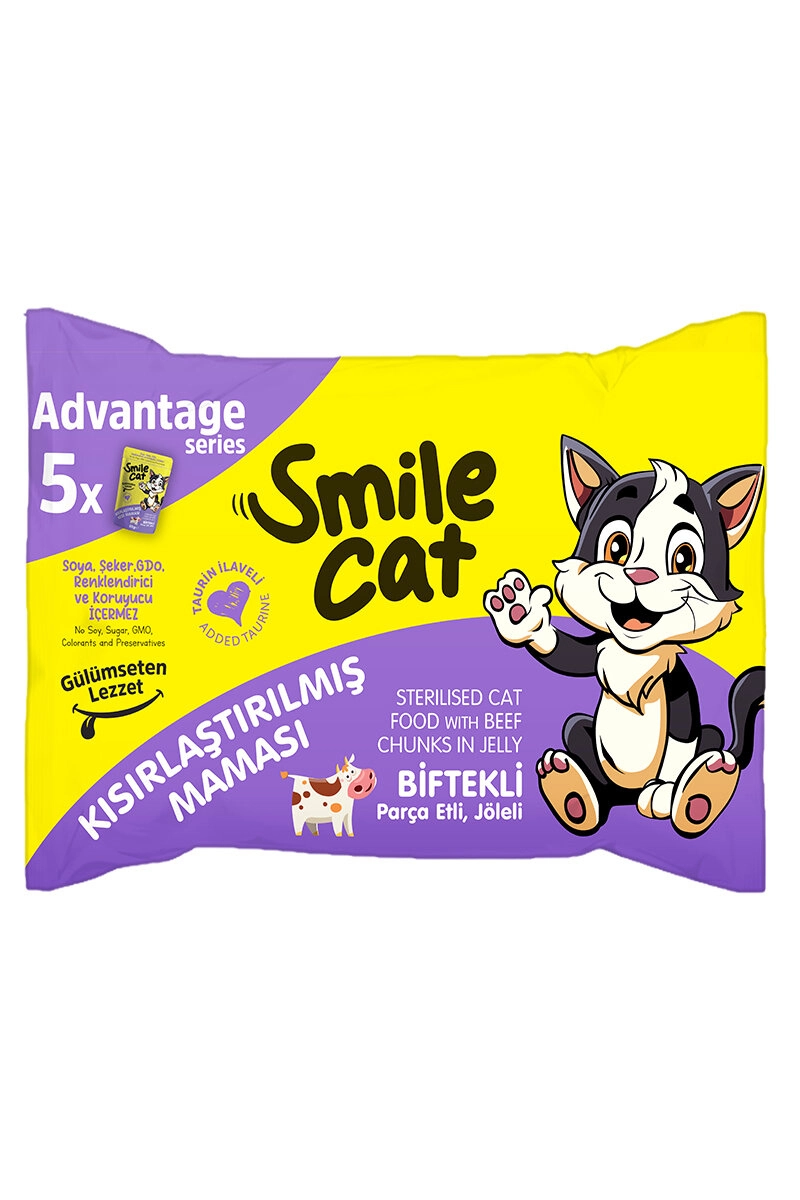 Smıle Kedı Pouch Kısır 5x85 Gr Bıftekli