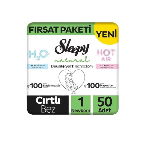 Sleepy Bebek Bezi Nat.doub.soft 50'li Newborn No:1