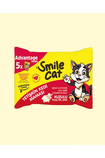Smıle Kedı Pouch Yetıskın 5x85 Gr Kuzulu